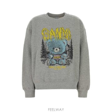 [X45]가니 A1060092 920 여성 스웨터 니트 가디건 Grey cotton sweatshirt