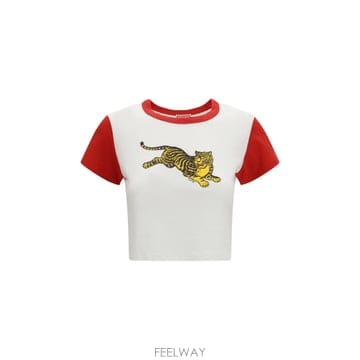 [K68]겐조 FG62TS0514SK 02 여성 티셔츠 민소매 탑 나시 Jumping Tiger croppe