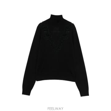 [P13]짐머만 9420TF261BLK 여성 터틀넥니트 하이넥니트 집업니트 스웨터 풀오버 ZIMMERMANN