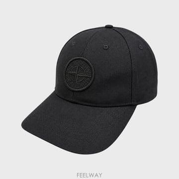 스톤 아일랜드 코튼 랩스 볼캡 모자 블랙