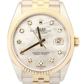 [폴스두잉] ROLEX 롤렉스 데이트저스트 126233 10P다이아세팅 옐로골드18K 콤비 36mm 자개판