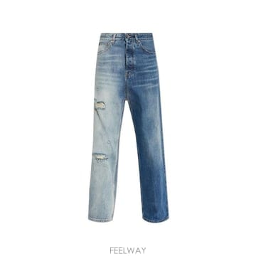 (해외배송) 베트멍 Vetements 디스트레스드 와이드 레그 진 ME76DP079LN2804F