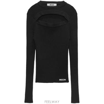 당일배송 엠에스지엠 컷아웃 니트 탑