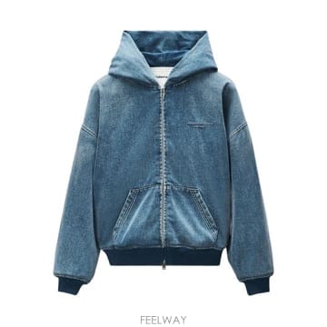 당일배송 알렉산더왕 후드 집업 데님 재킷