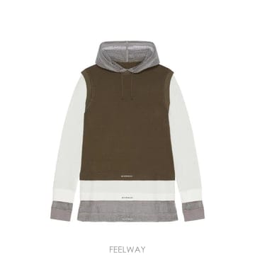 지방시 로고 디테일 후드티 그레이