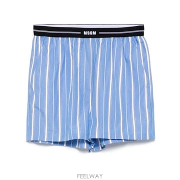 엠에스지엠 스트라이프 쇼츠 블루