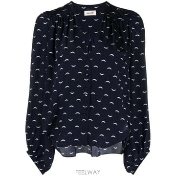 당일배송 쟈딕앤볼테르 그래픽 프린트 긴소매 블라우스