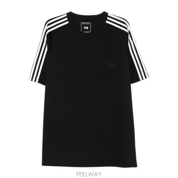 당일배송 요지야마모토 3 스트라이프 래글런 소매 티셔츠