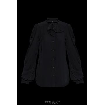 발렌시아가 버튼다운 셔츠 블랙