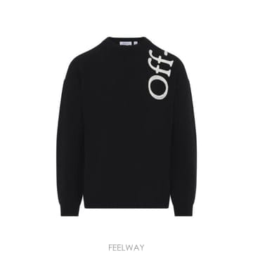 26FW Off 화이트 VERTICAL BOOKISH 니트 크루넥 44MHE213F26K001001BLACK