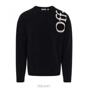 26FW Off 화이트 VERTICAL BOOKISH 니트 크루넥 OMHE213F26KNI00100001 T