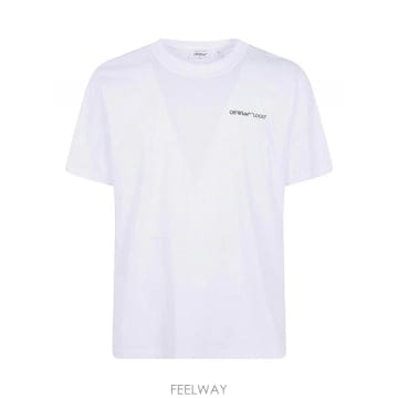 26FW Off 화이트 로고 E 레귤러 쇼트 슬리브 티셔츠 44MAA16MF26J00L100WHITE TP5