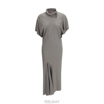 릭 오웬스 비대칭 넥 미디 드레스 RP01F6543 35 TP979700850