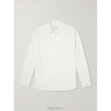 26 FW 프레임 화이트 로고 자수 코튼 린넨 라미 혼방 셔츠 TP580314220