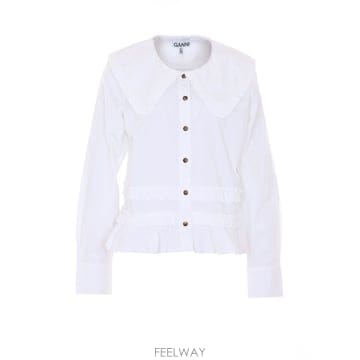 26 S/S 가니 스트레치 코튼 RUFFLE 셔츠 A1040096/Z B0011985595