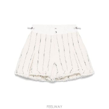 사카이 트위드 숏팬츠 화이트