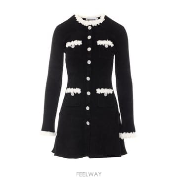 26 F/W 셀프 포트레이트 셔닐 니트 미니 드레스 099S/BLAC B0012278718