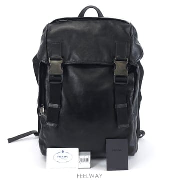 프라다 VZ0062 NERO 테수토 패브릭 가죽백팩