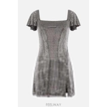 [E32]셀프포트레이트 AW26165SGR 여성 원피스 SELF PORTRAIT rhinestone mesh