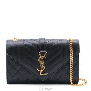 [S27]생로랑 600195BOW911000 여성 가방 미니백 숄더백 BLACK LEATHER ENVELOP
