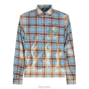 [B47]아미리 AMTOSH1187420 남성 셔츠 남방 BLUE COTTON MA QUAD FLAMES S