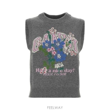 [X45]가니 A1180017 920 여성 스웨터 니트 가디건 Grey wool blend vest