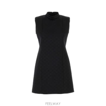 [X45]구찌 A0066CZAVOF 1000 여성 원피스 롱 미디 미니 드레스 Black jacquard d