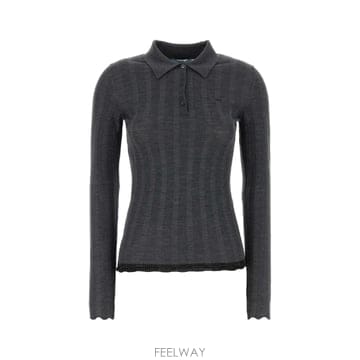 [X45]프라다 P24E3USOOO6218 F0Y17 여성 스웨터 니트 가디건 Grey wool blend 