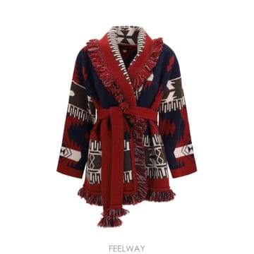 [K68]알라누이 LWHB064E26KNI001 4625 여성 니트 스웨터 가디건 Icon Jacquard 