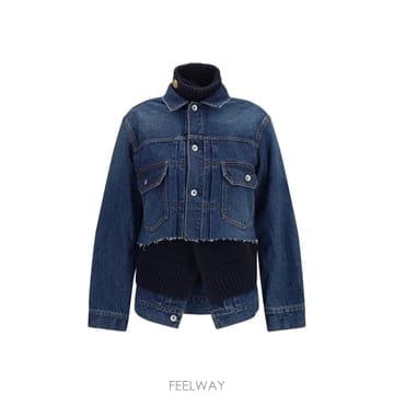 [K68]사카이 2608589 436 여성 자켓 베스트 봄버 파카 베스트 블레이저 Denim Jacket w