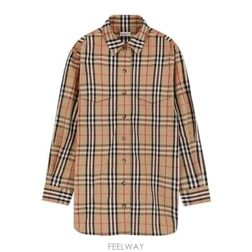 26SS Burberry 코튼 셔츠 with 체크 프린트 8111851 TP571197471
