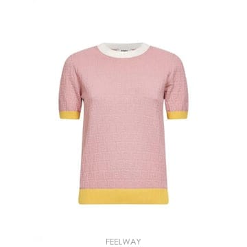 26SS Fendi Crew 넥 코튼 앤 실크 스웨터 FZXE94AW4SF1W0S TP579307190
