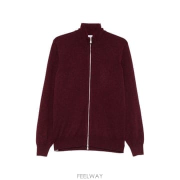 26FW 브루넬로 쿠치넬리 High necked 캐시미어 가디건 with 집 M2200106CNU36 TP5