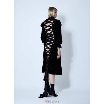 25 S/S 발렌시아가 레이스업 드레스 831212 TQQ08 100 B0111656732