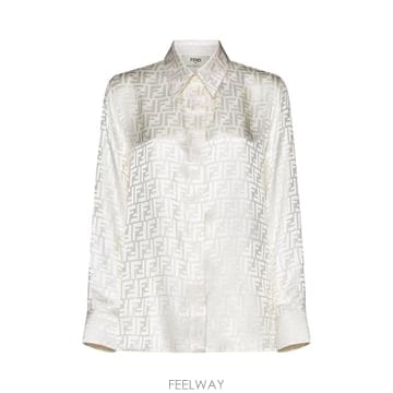 Fendi Camicia Fendi in seta con motivo FF FS8140AJ0ZF1M2A TP