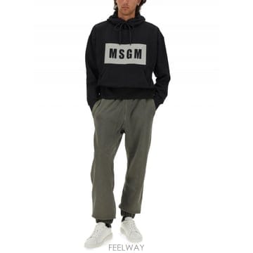 엠에스지엠 맨투맨 로고 그레이