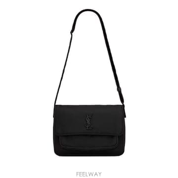 26FW 생로랑 Niki 블랙 Recycled Nylon Messenger 백 757146FACKH1000