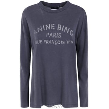 26FW 애니빙 Ivan 롱 Sleeve Paris Stencil A0812757WBL1BLACK TP576