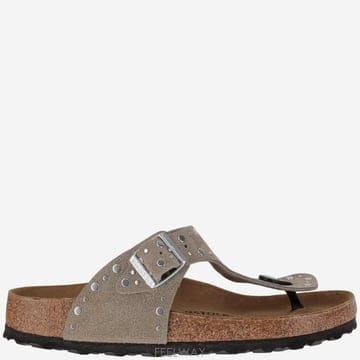 26SS BIRKENSTOCK GIZEH RIVET   Suede 레더 thong 샌들 with studs 