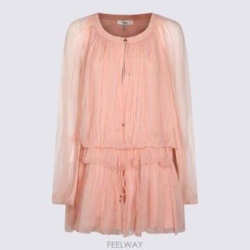 26SS chloe Chloe 실크 미니 드레스 CH26SRO020016L6 TP577899234