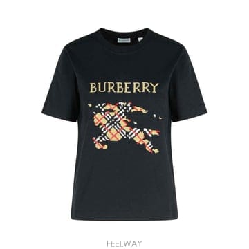 25FW Burberry Frankie 블랙 코튼 T 셔츠 8110957 TP577497461