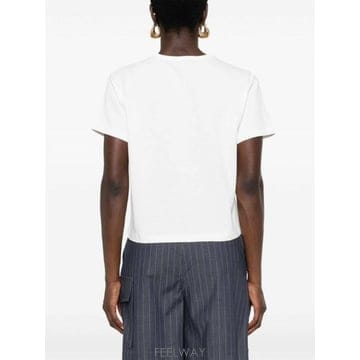 26SS A P C  로고 Appliqu Cropped T 셔츠 COHBQF26390TAE TP5781933