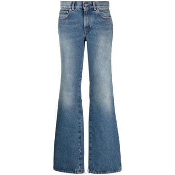 오프화이트 로우라이즈 플레어 진