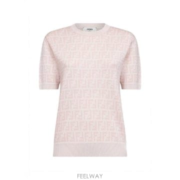 Fendi FF 울 앤 실크 쇼트 슬리브 점퍼 FZXE50AYM1F1UKC TP577974268