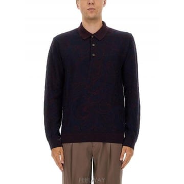 25FW Etro 롱 슬리브 폴로 셔츠 MRKF0028AQ298S9883 TP579233380