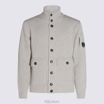 25FW C P  Company C P  Company Light Grey 코튼 니트 웨어 19CMKN042