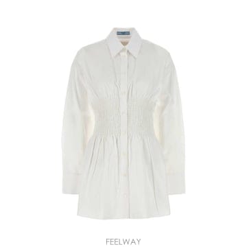 25FW 프라다 화이트 poplin 셔츠 P401IRSOOO1XV2F0009 TP579260749