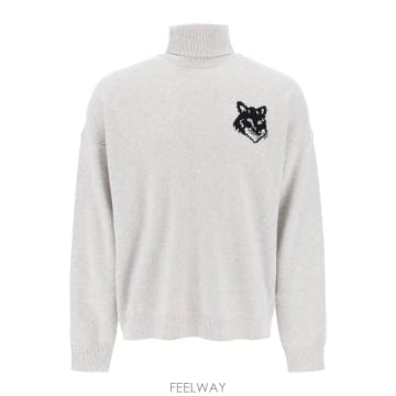 Maison Kitsune 23FW Maison Kitsune �ΰ� intarsia �� ���� LM00820KT1063 TP578189423FW Maison Kitsune �ΰ� intarsia �� ���� LM00820KT106