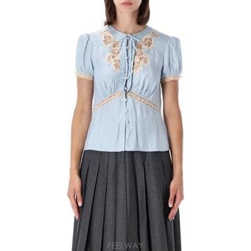 Self Portrait 26FW Self portrait ROMANTIC ���̽� ž 26APF26017TBLLIGHTBLUE TP526FW Self portrait ROMANTIC ���̽� ž 26APF26017TBLLIG