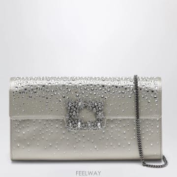 Roger Vivier 26FW ���� ��� Efflorescence satin Ŭ��ġ �� Pearl grey RBWAMFDY20026FW ���� ��� Efflorescence satin Ŭ��ġ �� Pearl g